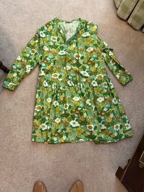 D'Ascoli Dascoli Mini dress in Green floral Size Small/Medium NWOT